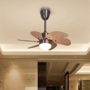 Casablanca (30″ Span, Chrome Finish Metal Body, Maple Finish MDF blades) LED Ceiling Fan