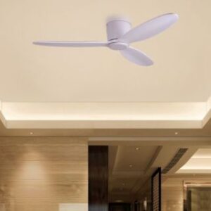 Bay Breeze Wood (53″ Span, White Finish Metal Body, White Finish Wooden Blades) Ceiling Fan