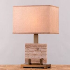 Marbled Travatino (Beige Rectangle Shade) Table Lamps