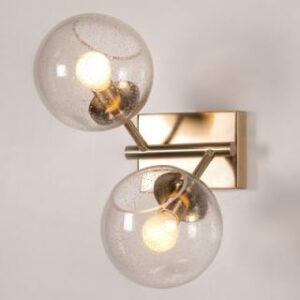 Dazzled Gold (Clear, Bubbled Glass) Wall Light