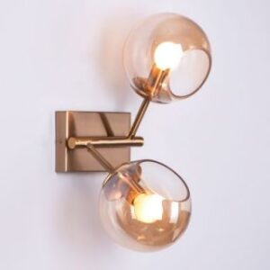 Dazzled Gold (Amber, Clear Glass) Wall Light